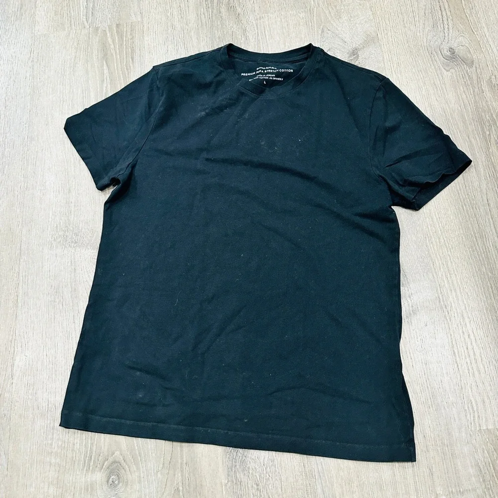 Banana Republic T Shirt Mens Large Black Premium Pima Stretch Cotton T-Shirt